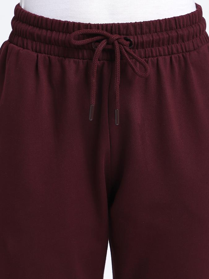 Women Cotton Regular Fit Drawstring Waist Solid Trackpants