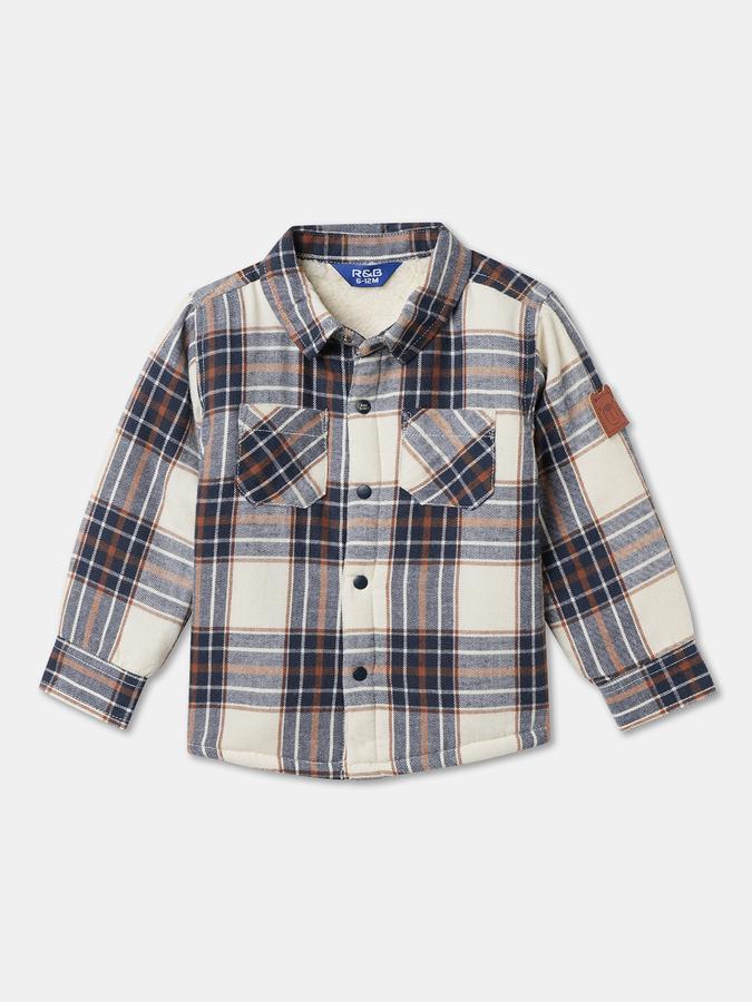 Boys Flannel Shacket Button Front Plaid Jacket