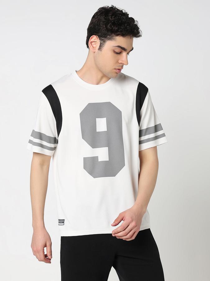 R&B Printed Men Round Neck Oversized T-Shirt image number 1