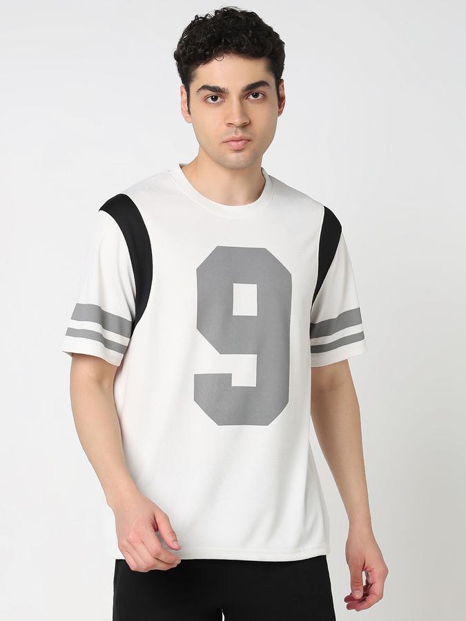 R&B Printed Men Round Neck Oversized T-Shirt image number 2