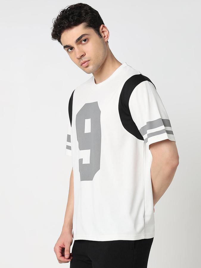 R&B Printed Men Round Neck Oversized T-Shirt image number 3