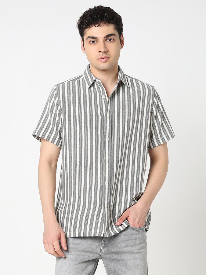 R&B Men Striped Casual Shirt data-index=