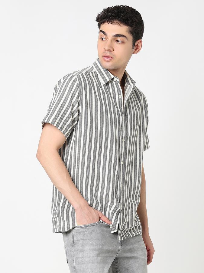 R&B Men Striped Casual Shirt data-index=