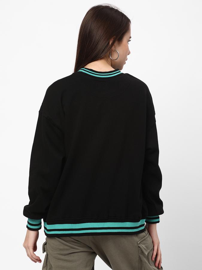 Women Cotton Regular Fit Round Neck Graphic Sweatshirt