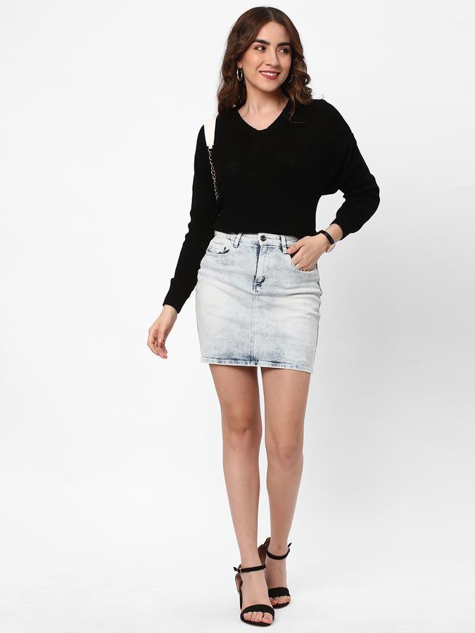 Women Acrylic Regular Fit V-Neck Solid Sweater