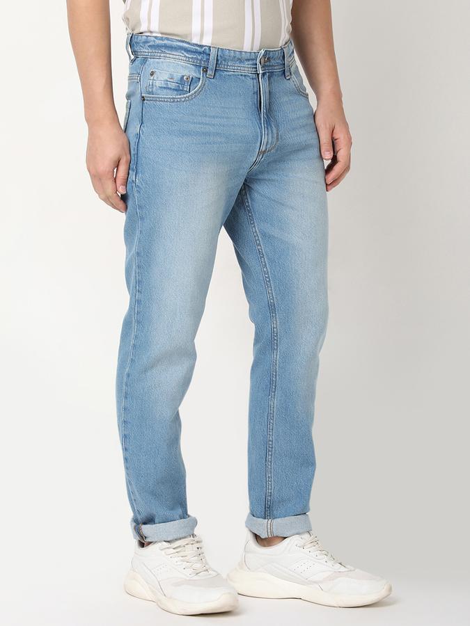 Men Cotton Slim Fit Mid Rise Faded Jeans