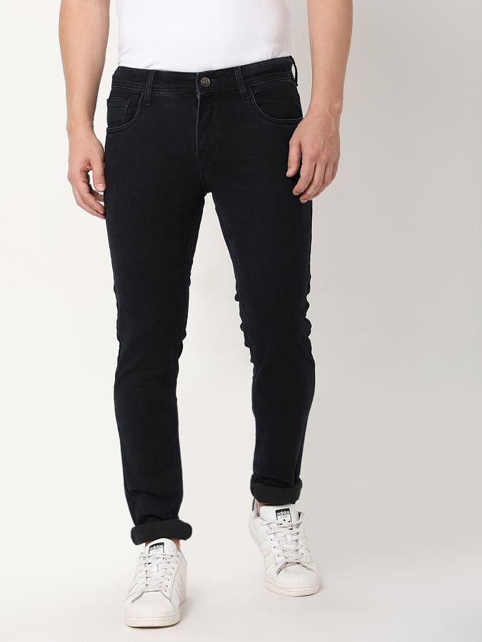 Men Cotton Skinny Fit Mid Rise Clean Look Jeans