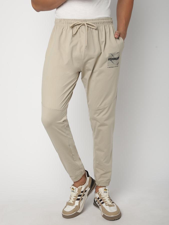 Men Polyester Regular Fit Drawstring Cuffed Trackpants