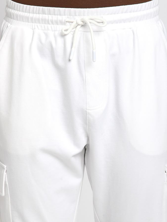 Men Polycotton Regular Fit Drawstring Waist Open Hem Trackpants