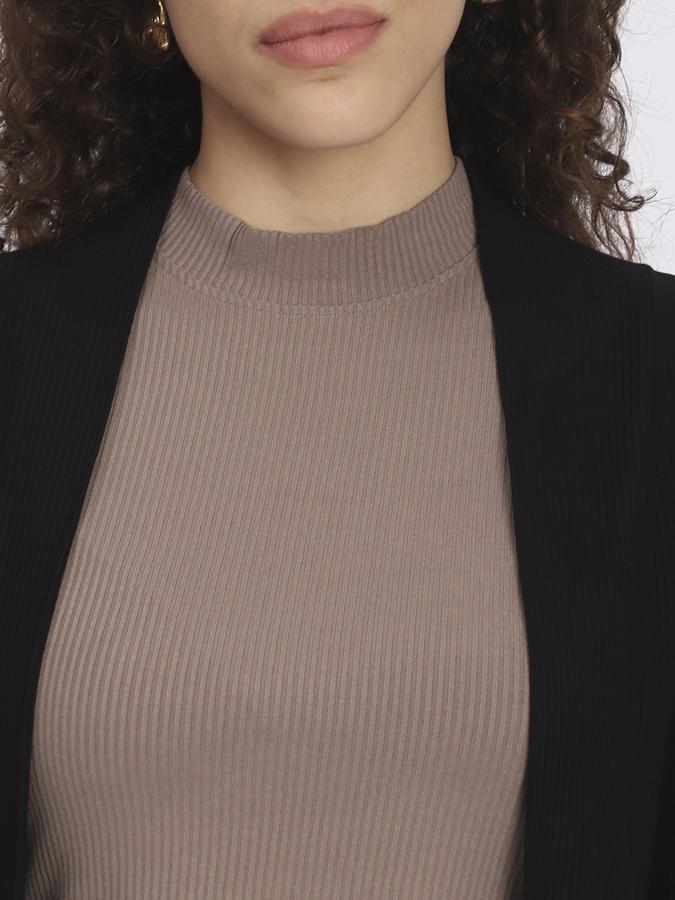 Women Viscose Long Sleeve Open Front Ribbed Shrug