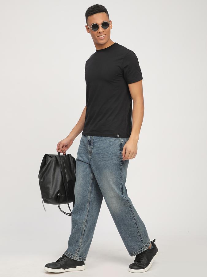 Men Denim Baggy Fit Mid Rise Faded Jeans