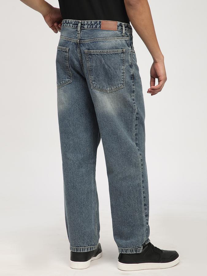 Men Denim Baggy Fit Mid Rise Faded Jeans