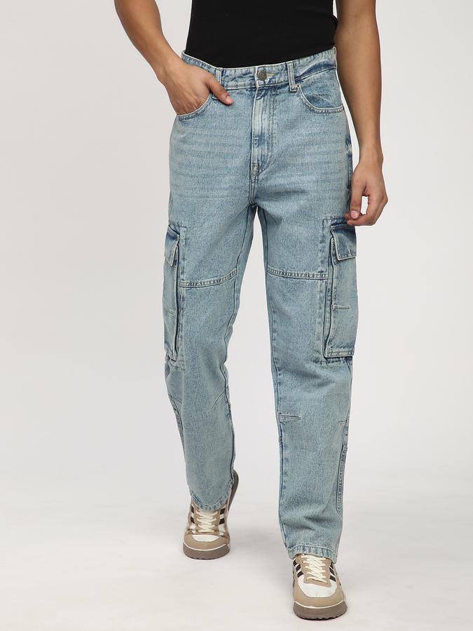 Men Cotton Relaxed Fit Mid Rise Clean Look Jeans