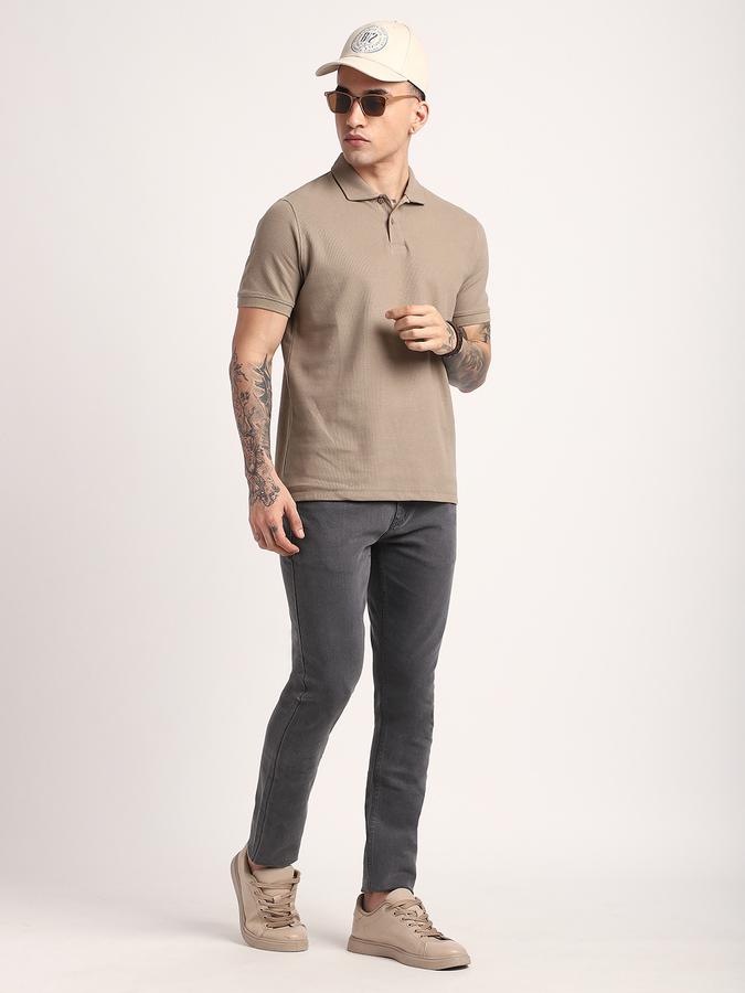 Men Cotton Blend Slim Fit Mid Rise Clean Look Jeans