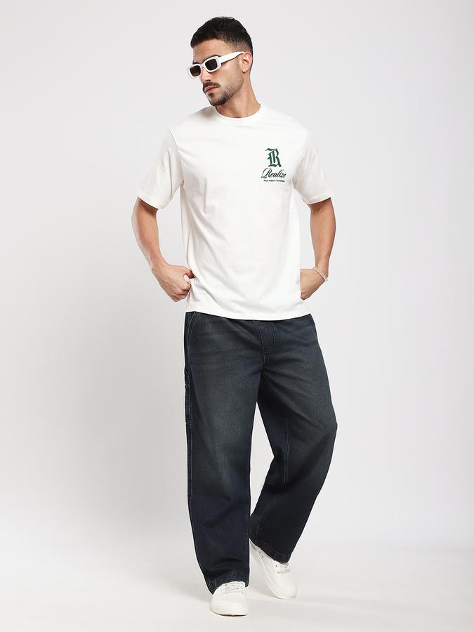 Men Cotton Loose Fit Mid Rise Clean Look Jeans