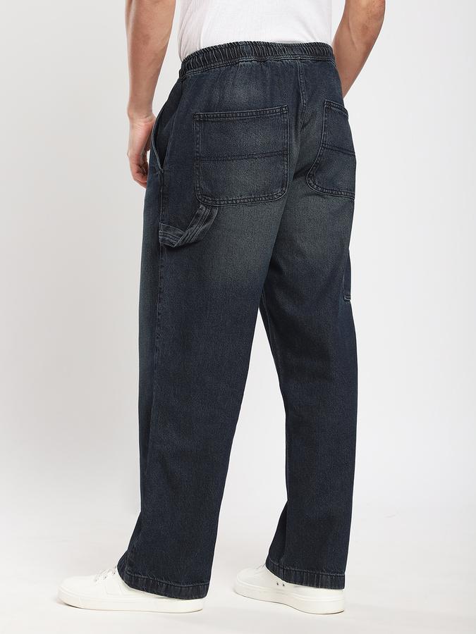 Men Cotton Loose Fit Mid Rise Clean Look Jeans