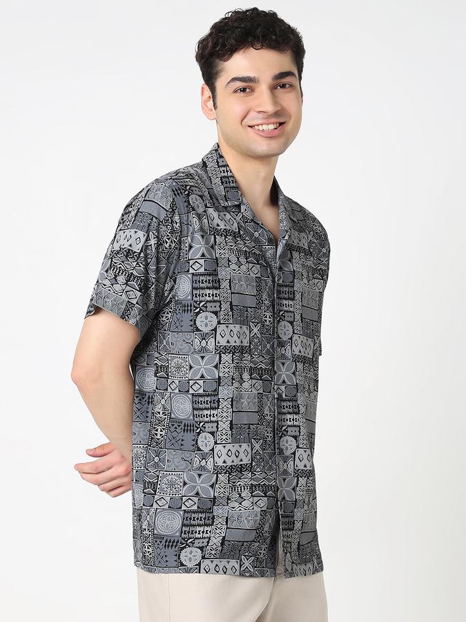 Men Rayon Regular Fit Camp Collar Printed Shirt