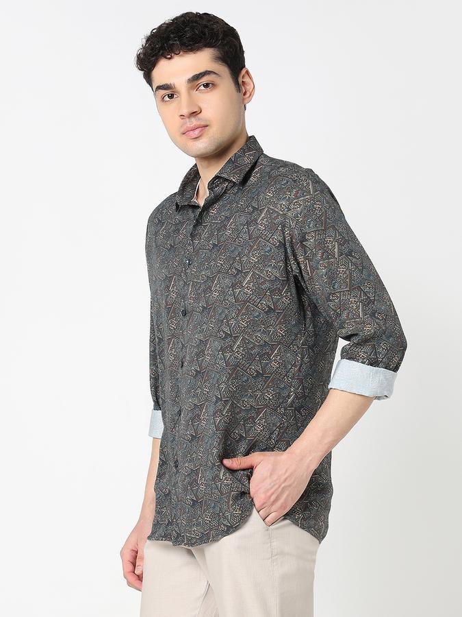 Men Viscose Regular Fit Shirt Collar Printed Shirt