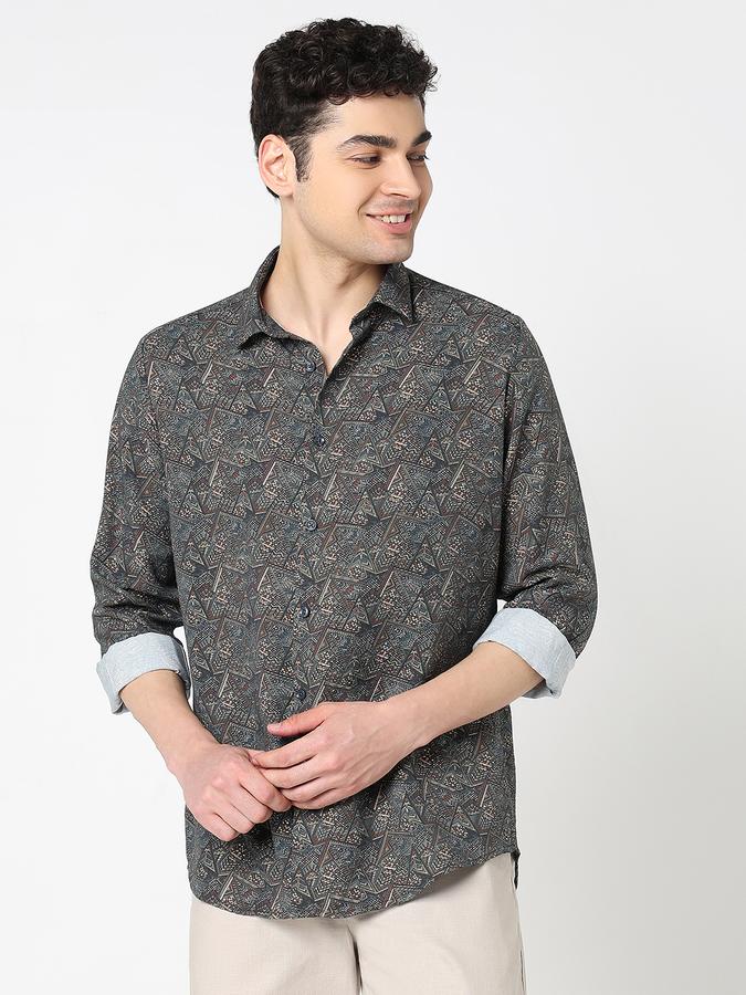 Men Viscose Regular Fit Shirt Collar Printed Shirt
