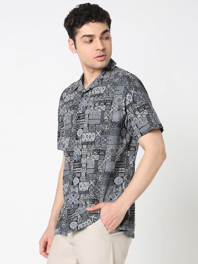 Men Rayon Regular Fit Camp Collar Printed Shirt