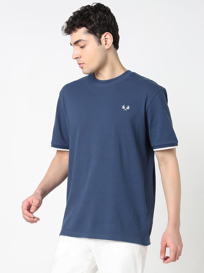 Men Cotton Relaxed Fit Crew Neck Solid T-shirt