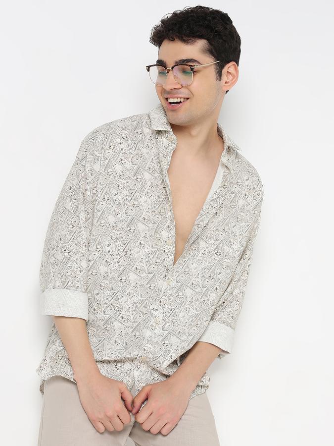 Men Viscose Regular Fit Shirt Collar Printed Shirt