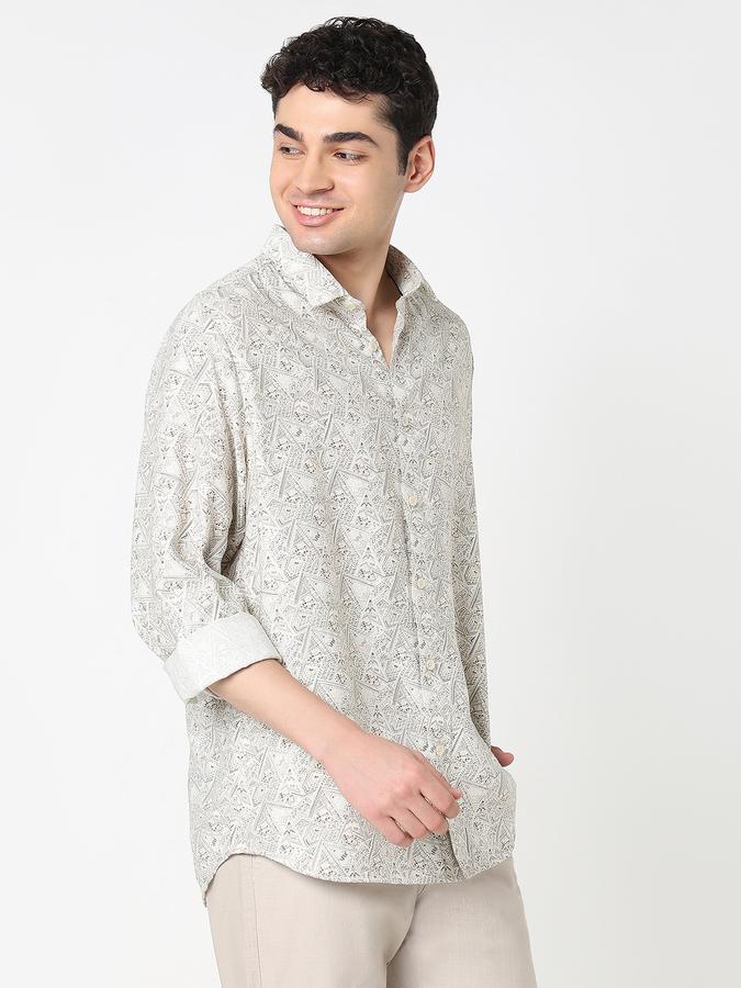 Men Viscose Regular Fit Shirt Collar Printed Shirt