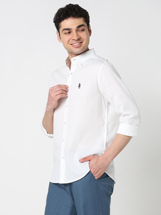 Men Cotton Regular Fit Button-Down Collar Solid Shirt