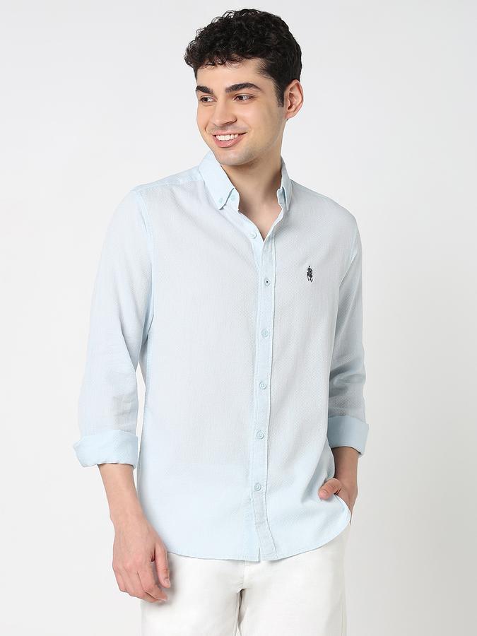 Men Cotton Regular Fit Button-Down Collar Solid Shirt