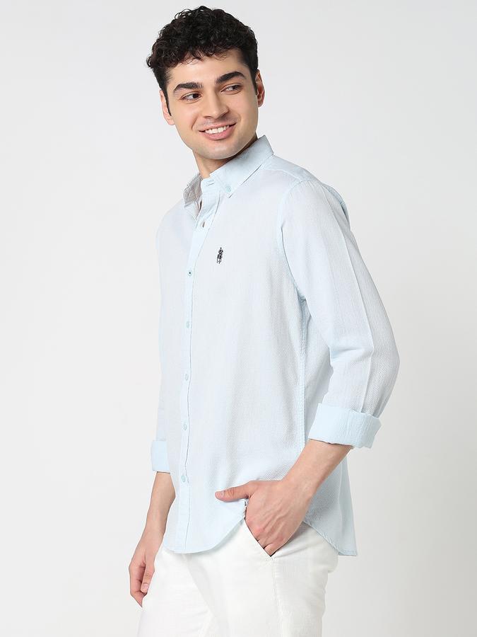 Men Cotton Regular Fit Button-Down Collar Solid Shirt