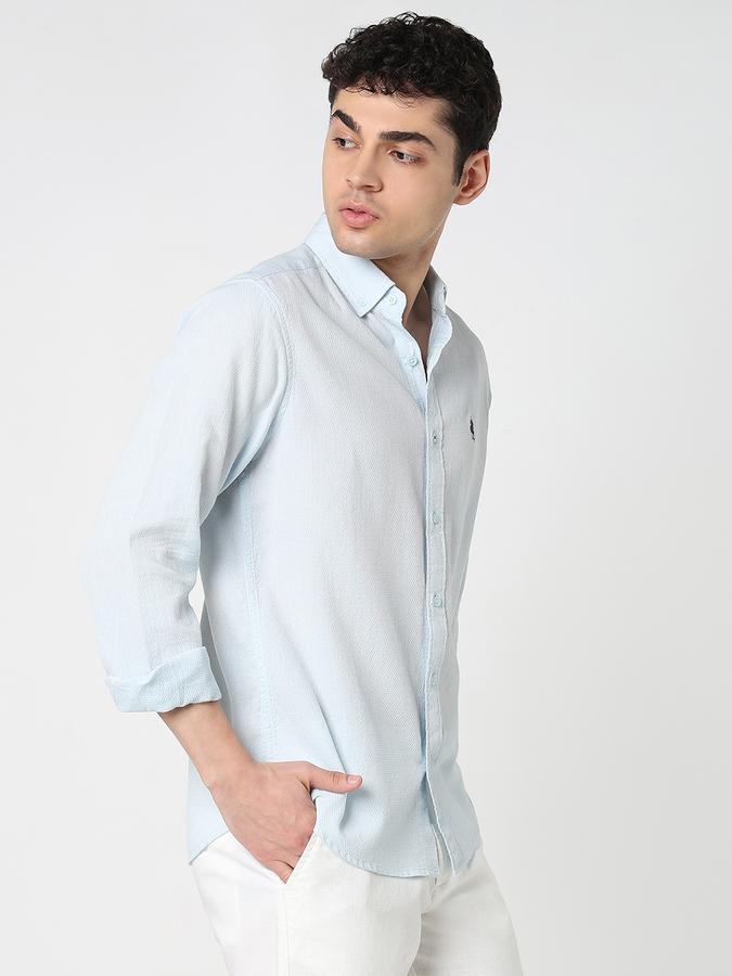 Men Cotton Regular Fit Button-Down Collar Solid Shirt