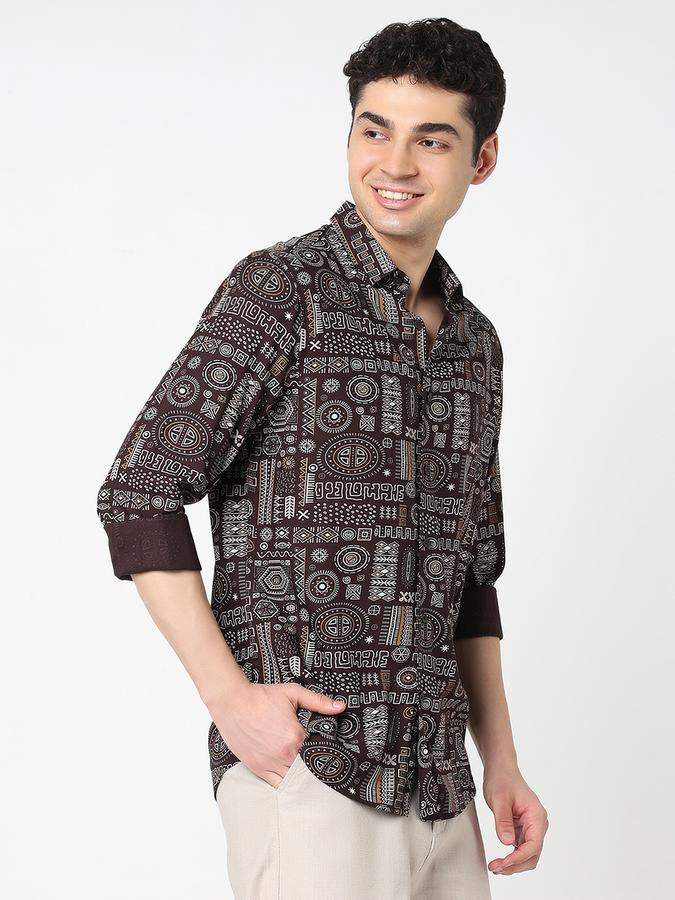 Men Rayon Slim Fit Shirt Collar Printed Shirt