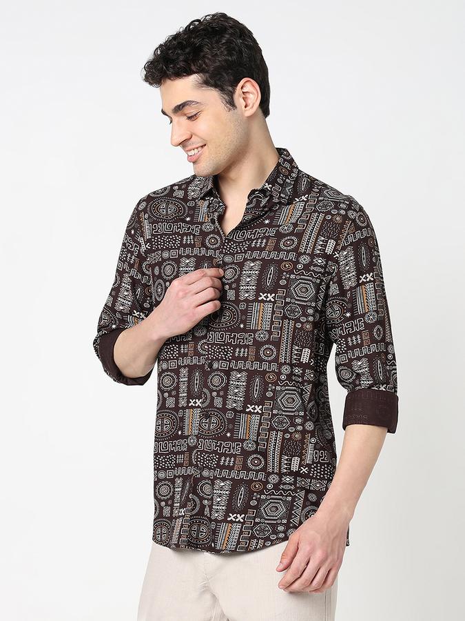 Men Rayon Slim Fit Shirt Collar Printed Shirt