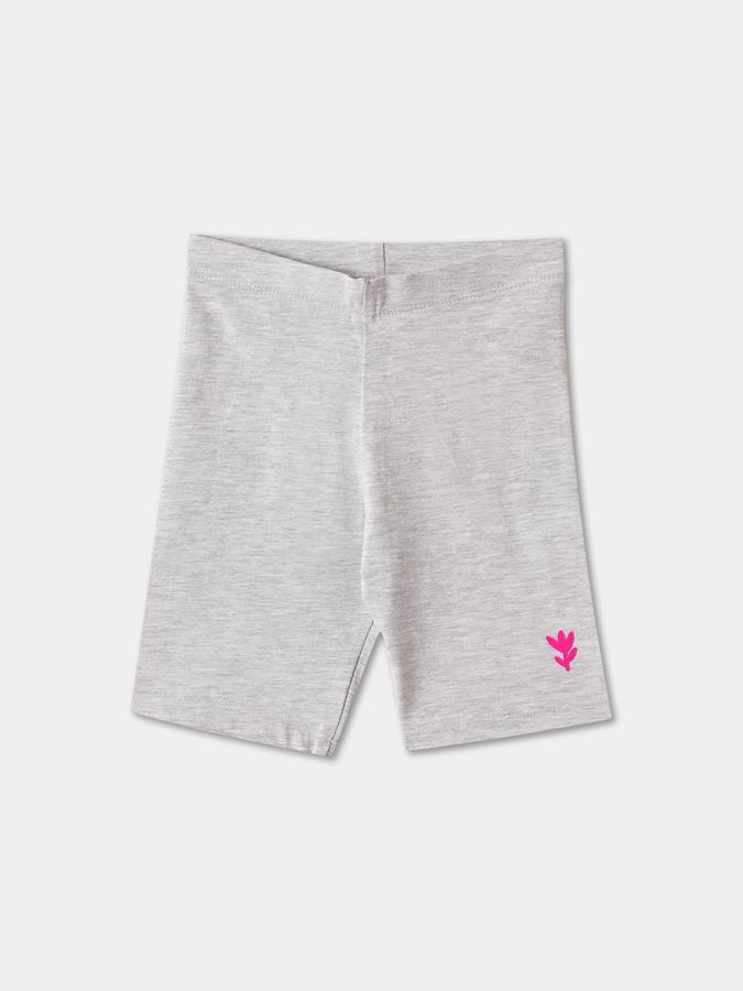 Girls Cotton Blend Mid Rise Elastic Waist Clean Hem Shorts